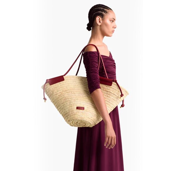 Altuzarra Large Palm Basket Tote – Natural/Black - Picture 5 of 10